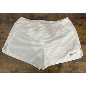 Nike Women's DRI-FIT Running Shorts White Medium Reflective Swoosh